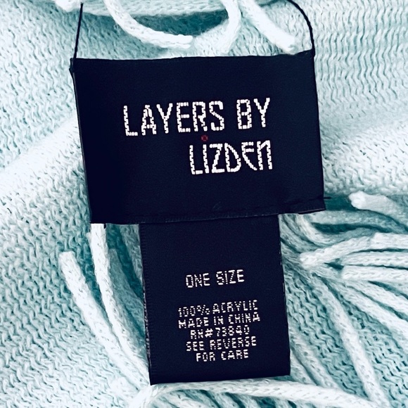 NWOT,Layers by Lizden Marvelush Fringe Light Blue Scarf,Never Worn! - Picture 2 of 5